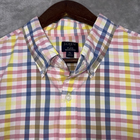 J.CREW Other - J Crew Shirt Mens XL Colorful Flex Washed Short Sleeve Button Up Preppy Spring